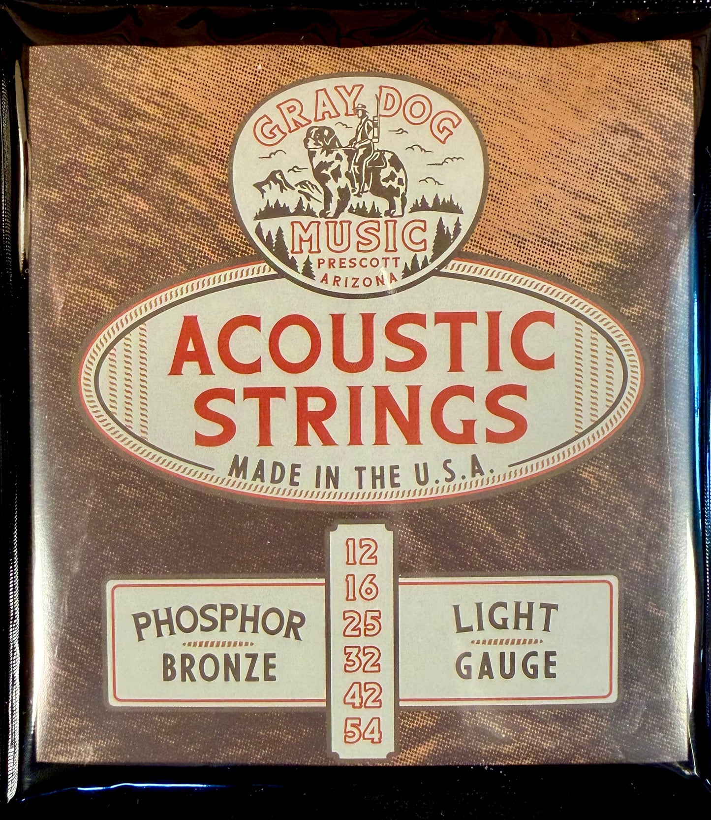 Gray Dog Music Acoustic Phosphor Bronze Guitar Strings - Light Gauge 12-54