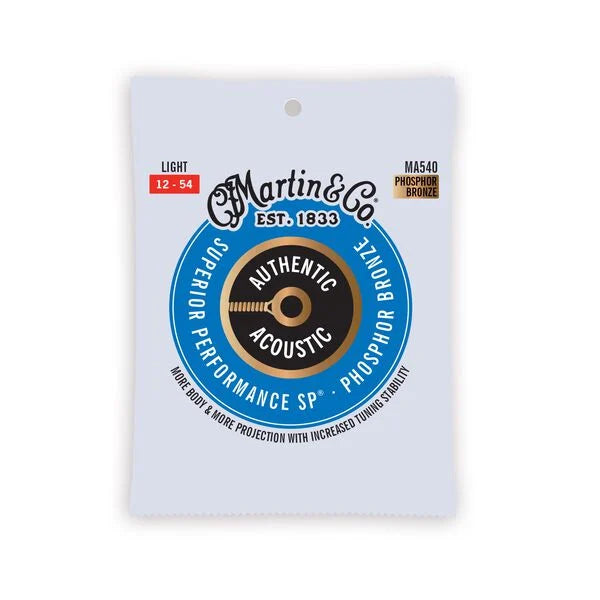 Martin Authentic Acoustic SP® Guitar Strings Phosphor Bronze - (MA540) Light 12-54