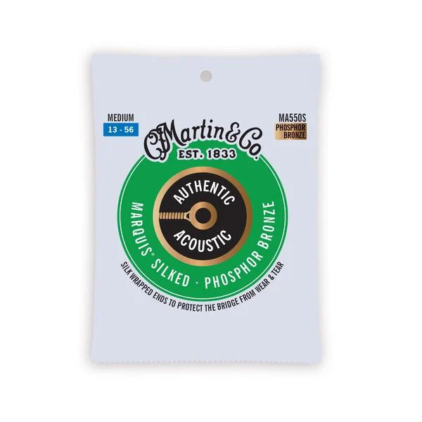 Martin Authentic Acoustic Marquis® Silked Guitar Strings Phosphor Bronze - (MA550S) Medium 13-56