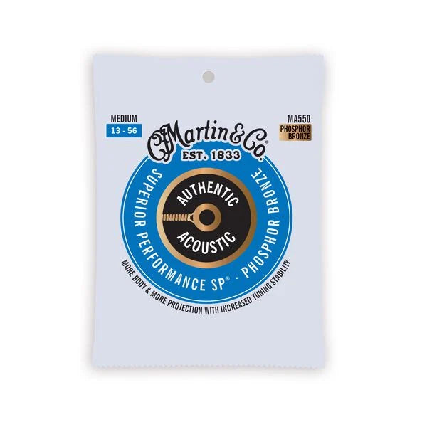 Martin Authentic Acoustic SP® Guitar Strings Phosphor Bronze - (MA550) Medium 13-56