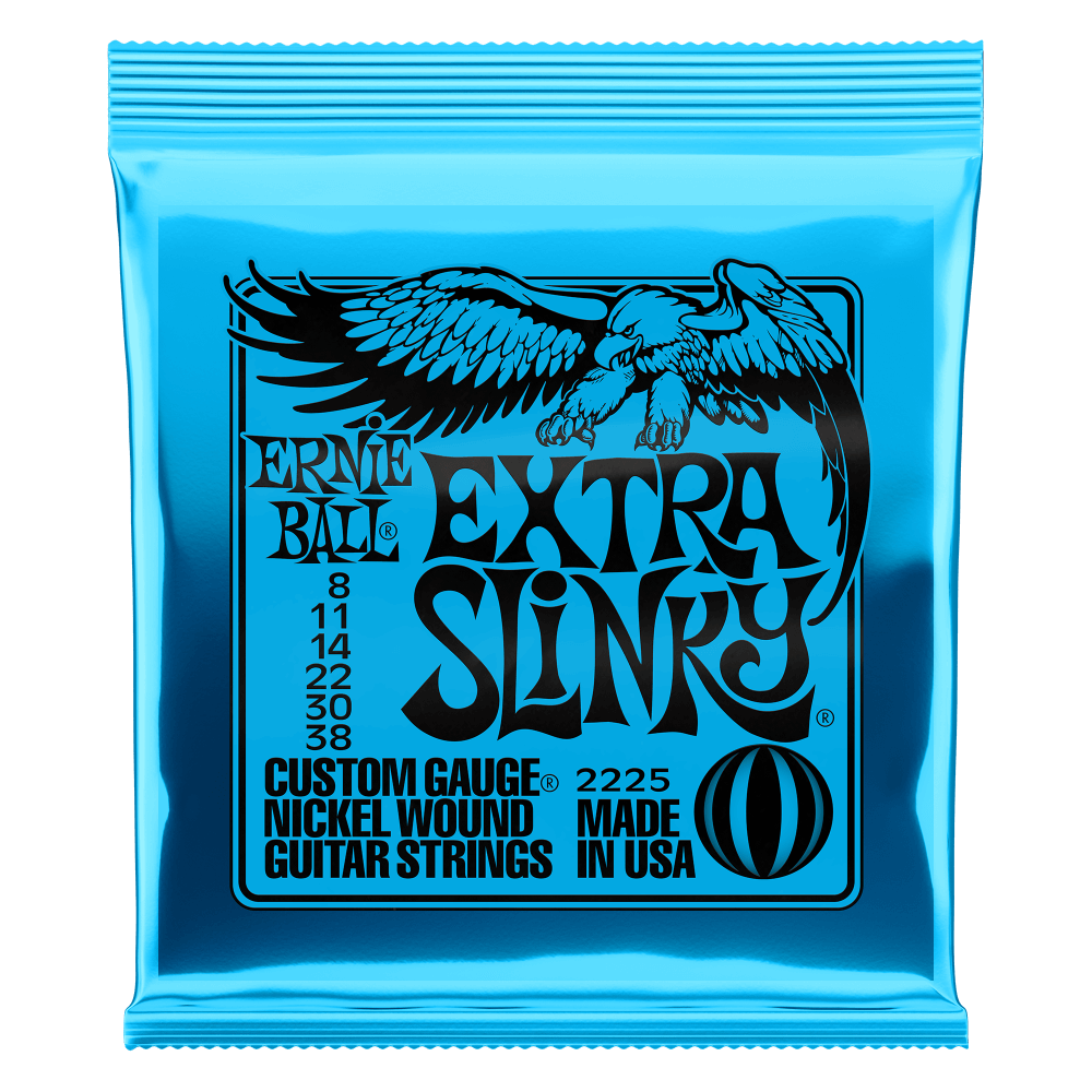 Ernie Ball EXTRA SLINKY NICKEL WOUND ELECTRIC GUITAR STRINGS - (2225) 8-38