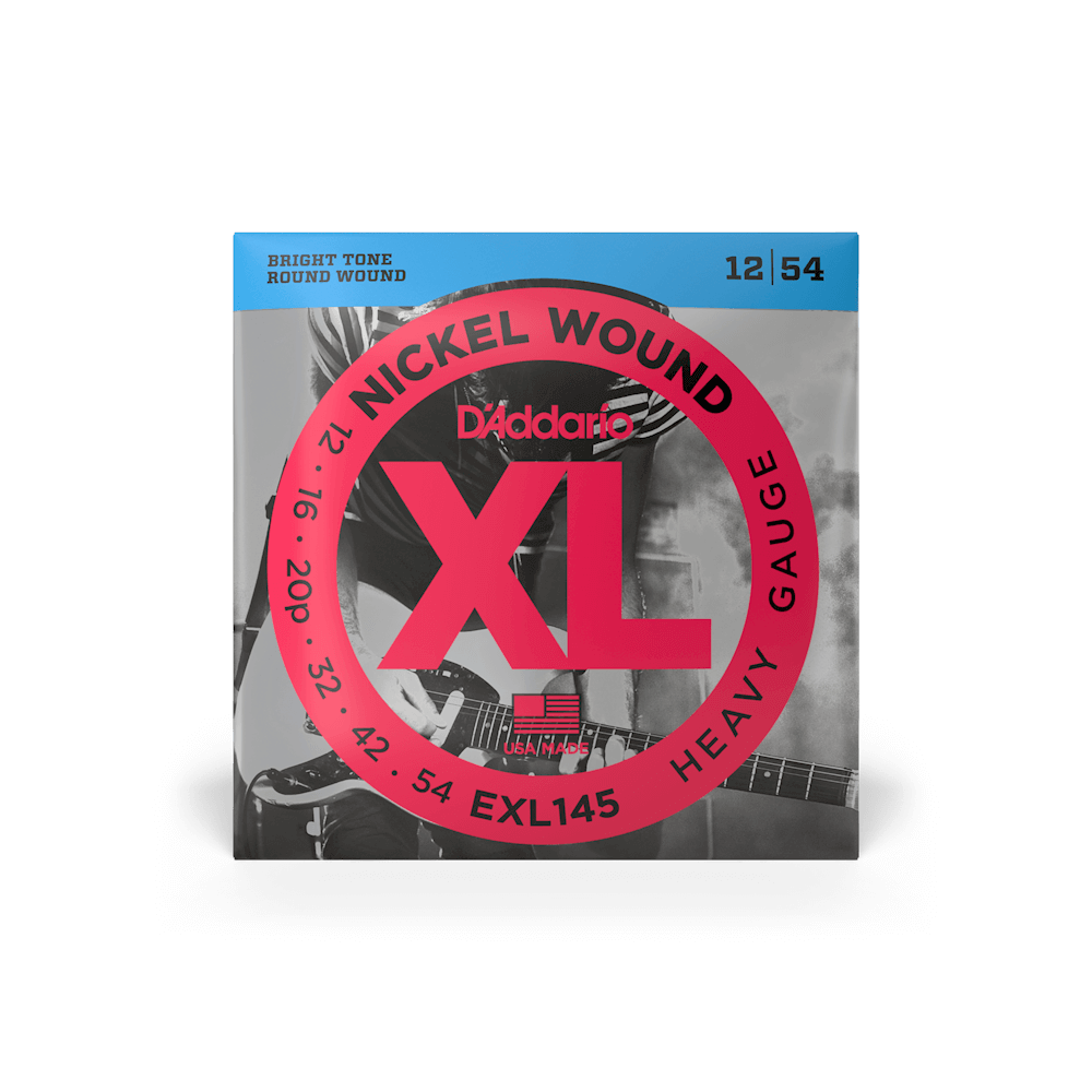 D'Addario EXL145 Nickel Wound Heavy Plain 3rd Electric Guitar Strings - 12-54