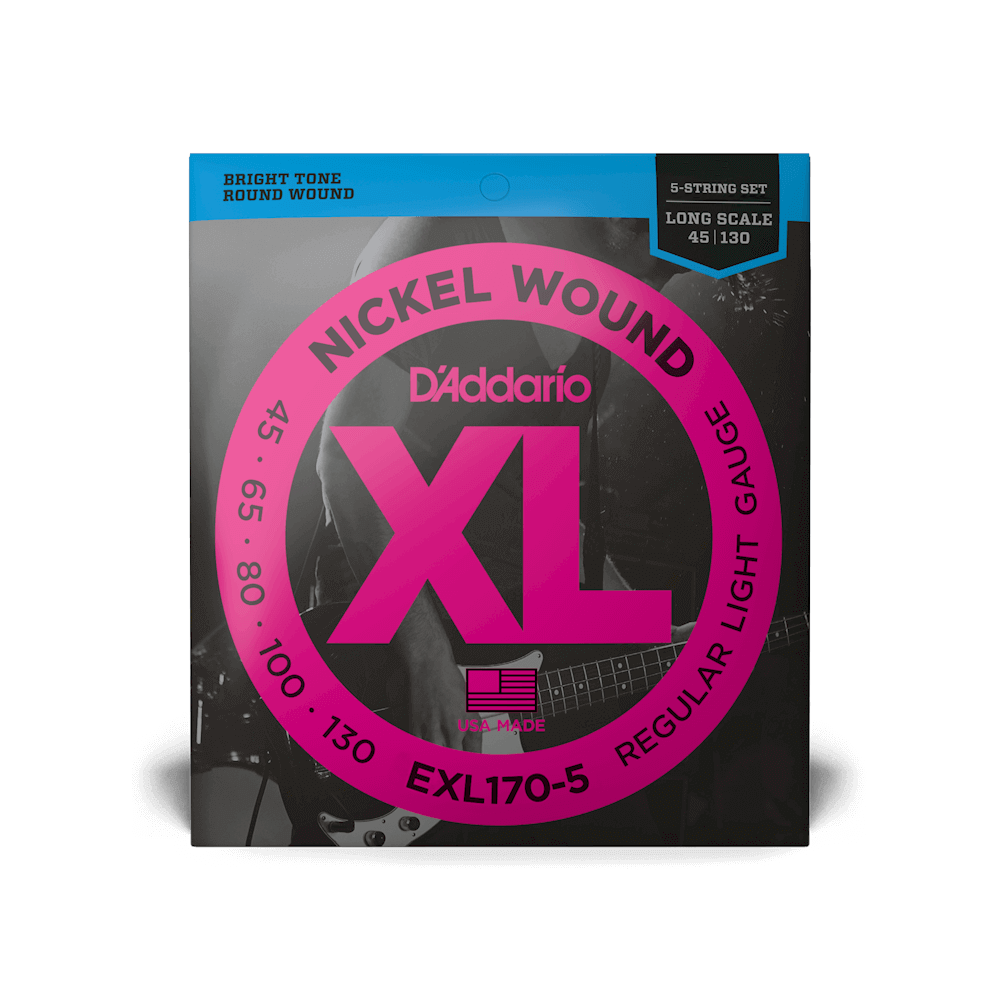 D'Addario EXL170-5 Regular Light Long Scale 5-String Bass Strings - 45-130