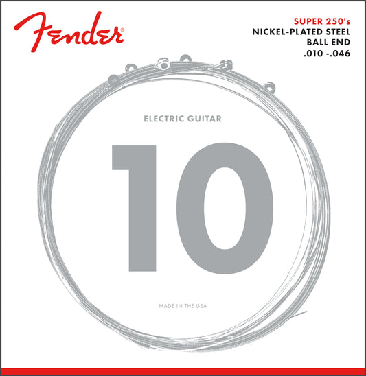 Fender Super 250 Electric Guitar Strings - Nickel Plated Steel - (250R) .010-.040