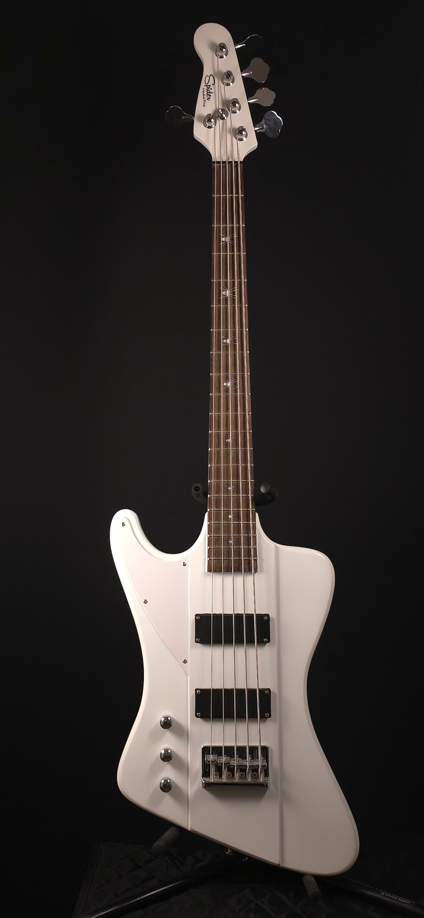 Hardluck Kings Spirder 5-String Left-Handed Bass - White