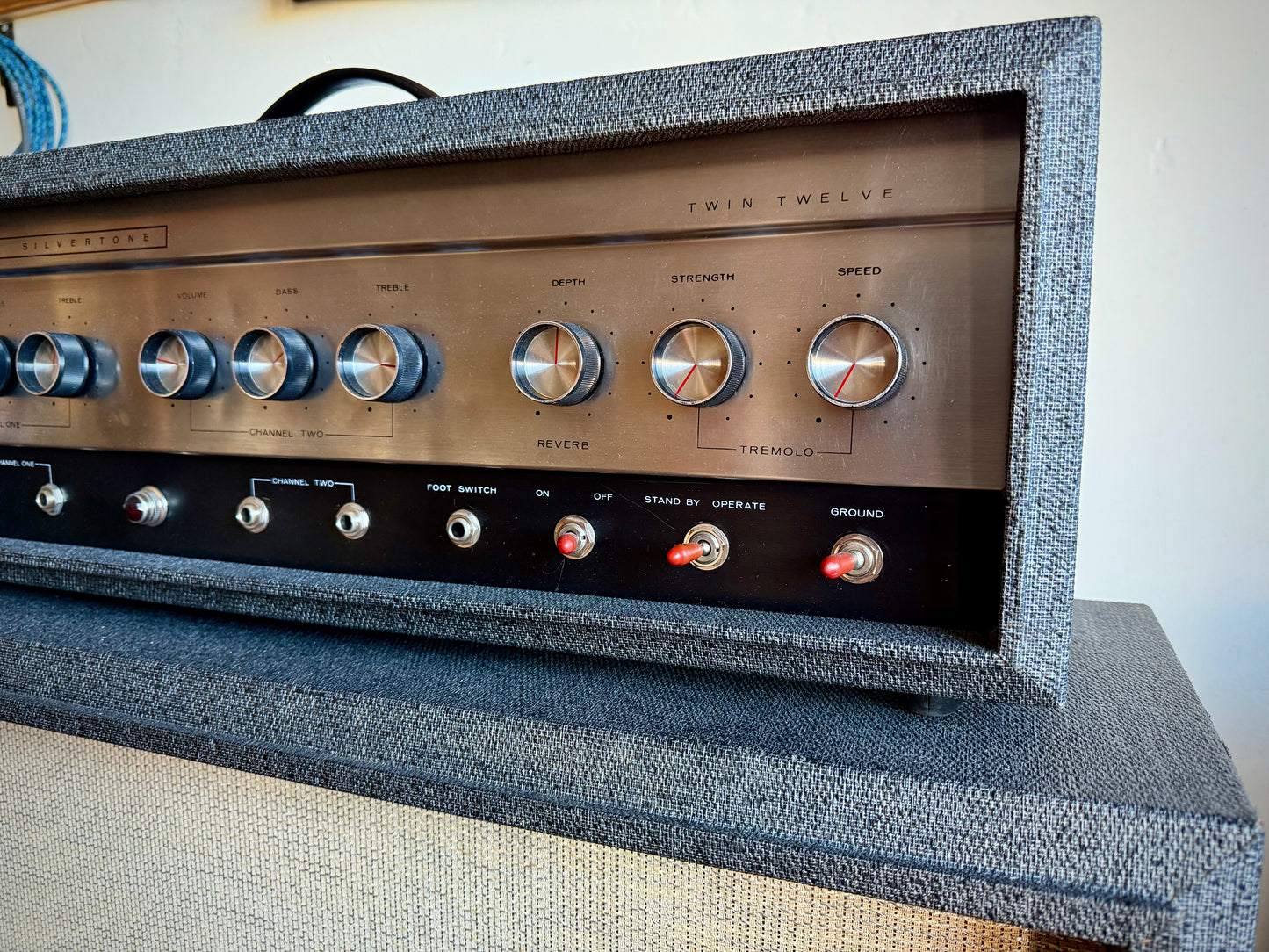 1965 Silvertone Model 1484 Twin Twelve 60-Watt 2x12 Piggyback - Collector Grade