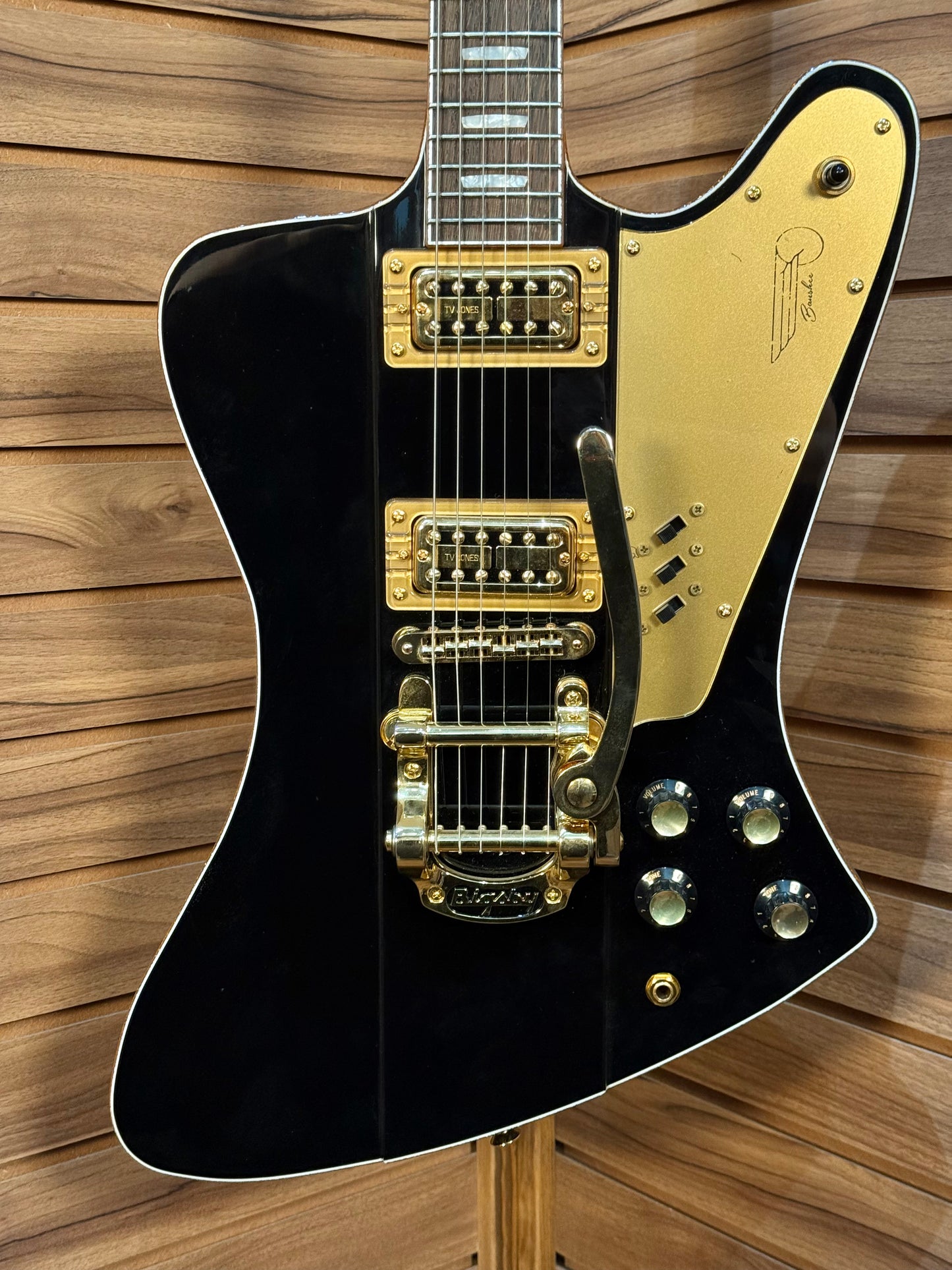Kauer Guitars Banshee Standard w/3 Slider Switches - Black / Gold Sparkle