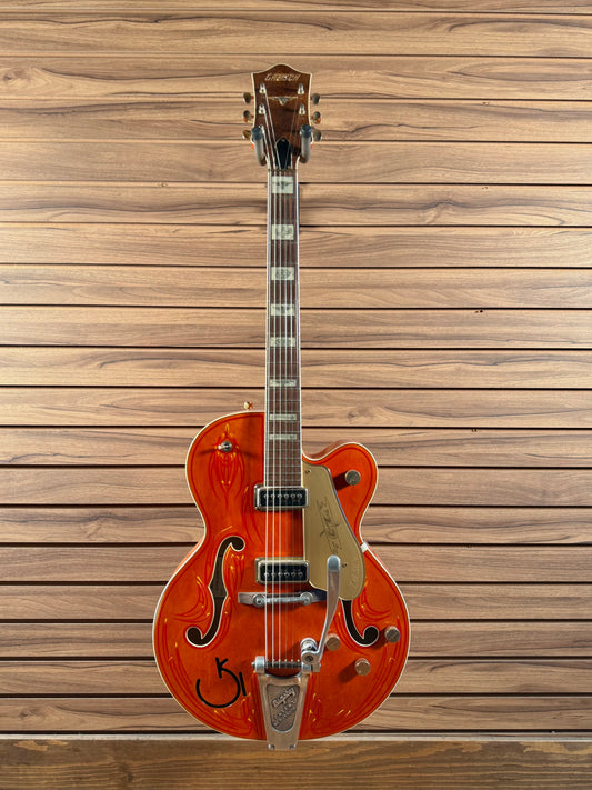 Gretsch Stephen Stern Master Built G6120-DSW-R Junior Bo Huff - Orange Pinstriped