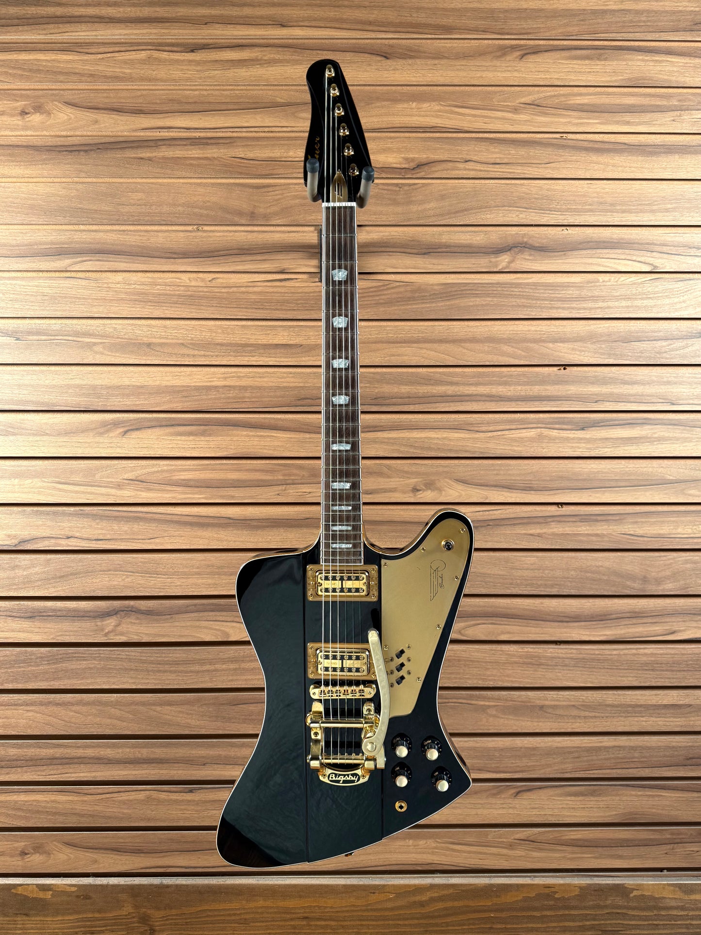 Kauer Guitars Banshee Standard w/3 Slider Switches - Black / Gold Sparkle