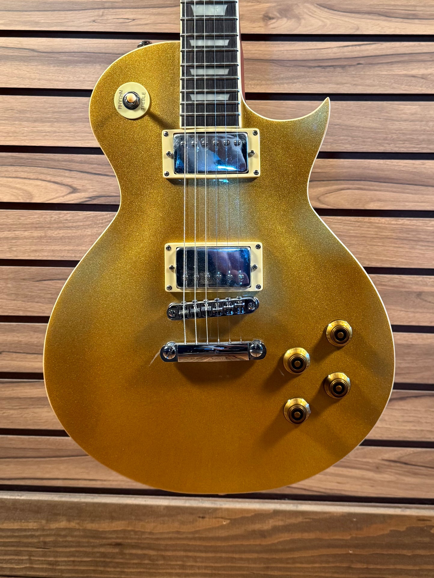 Indio (by MonoPrice) 66SB DLX Plus Mahogany Electric Guitar - Gold Top (USED)