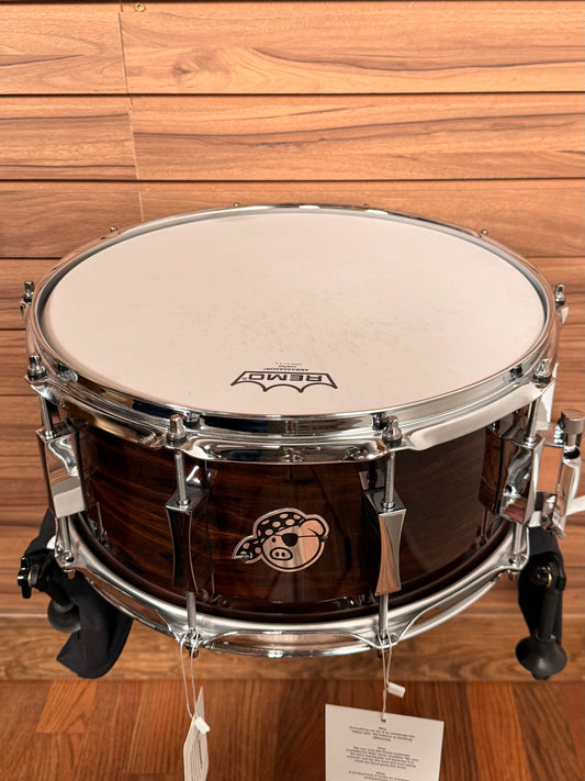 Pork Pie Maple Snare Drum - Ziricote Hi-Gloss  6.5x14" (NEW)