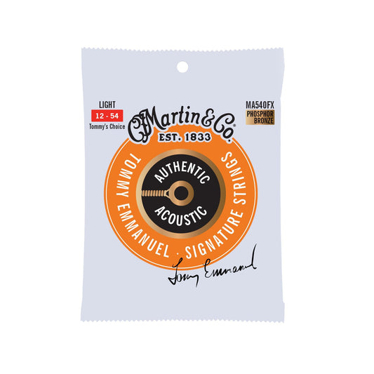 Martin Authentic Acoustic Flexible Core Guitar Strings Phosphor Bronze - (MA540FX - Tommy's Choice) Light 12-54