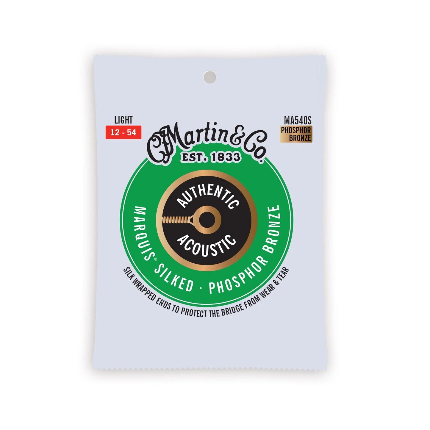 Martin Authentic Acoustic Marquis® Silked Guitar Strings Phosphor Bronze - (MA540S) Light 12-54