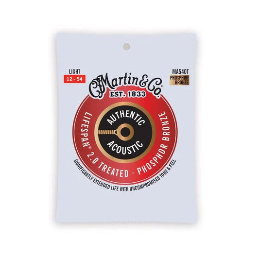 Martin Authentic Acoustic Lifespan® 2.0 Guitar Strings Phosphor Bronze - (MA540T) Light 12-54
