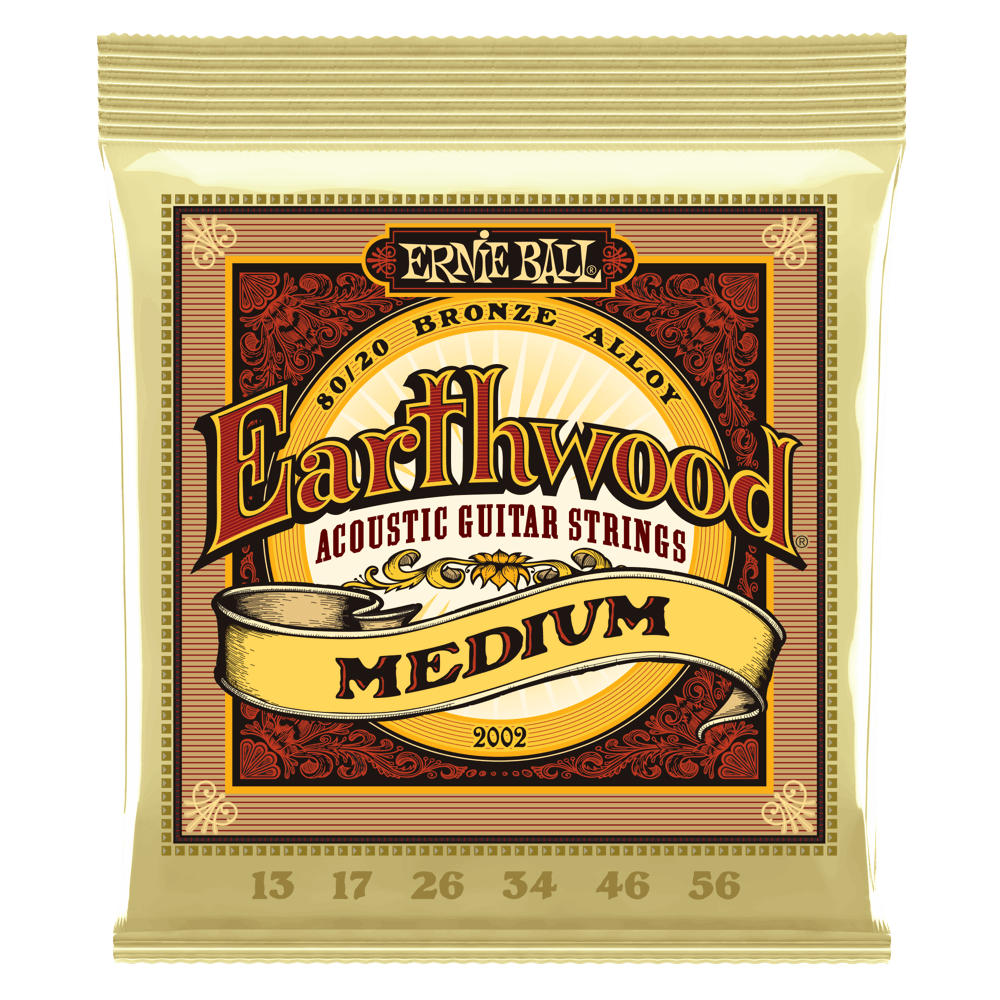 Ernie Ball EARTHWOOD 80/20 BRONZE ACOUSTIC GUITAR STRINGS - (2002) Medium 13-56
