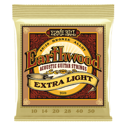 Ernie Ball EARTHWOOD 80/20 BRONZE ACOUSTIC GUITAR STRINGS - (2006) Extra Light 10-50
