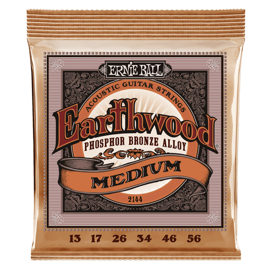 Ernie Ball EARTHWOOD PHOSPHOR BRONZE ACOUSTIC GUITAR STRINGS - (2144) MEDIUM 13-56