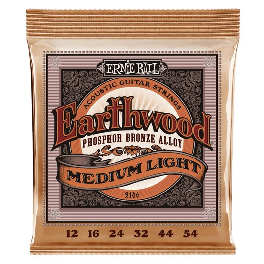 Ernie Ball EARTHWOOD PHOSPHOR BRONZE ACOUSTIC GUITAR STRINGS - (2146) Medium Light 12-54
