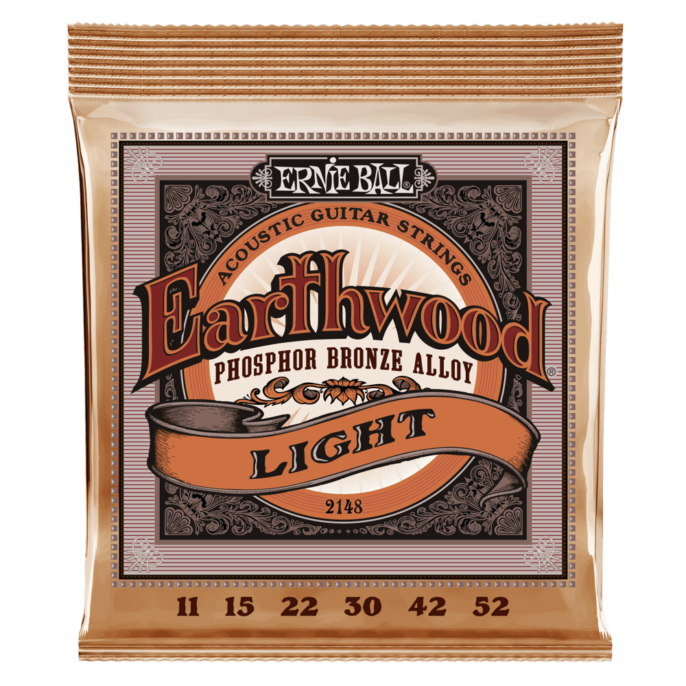 Ernie Ball EARTHWOOD PHOSPHOR BRONZE ACOUSTIC GUITAR STRINGS - (2148) Light 11-52
