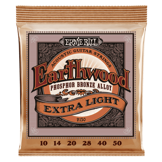 Ernie Ball EARTHWOOD PHOSPHOR BRONZE ACOUSTIC GUITAR STRINGS - (2150) Extra Light 10-50