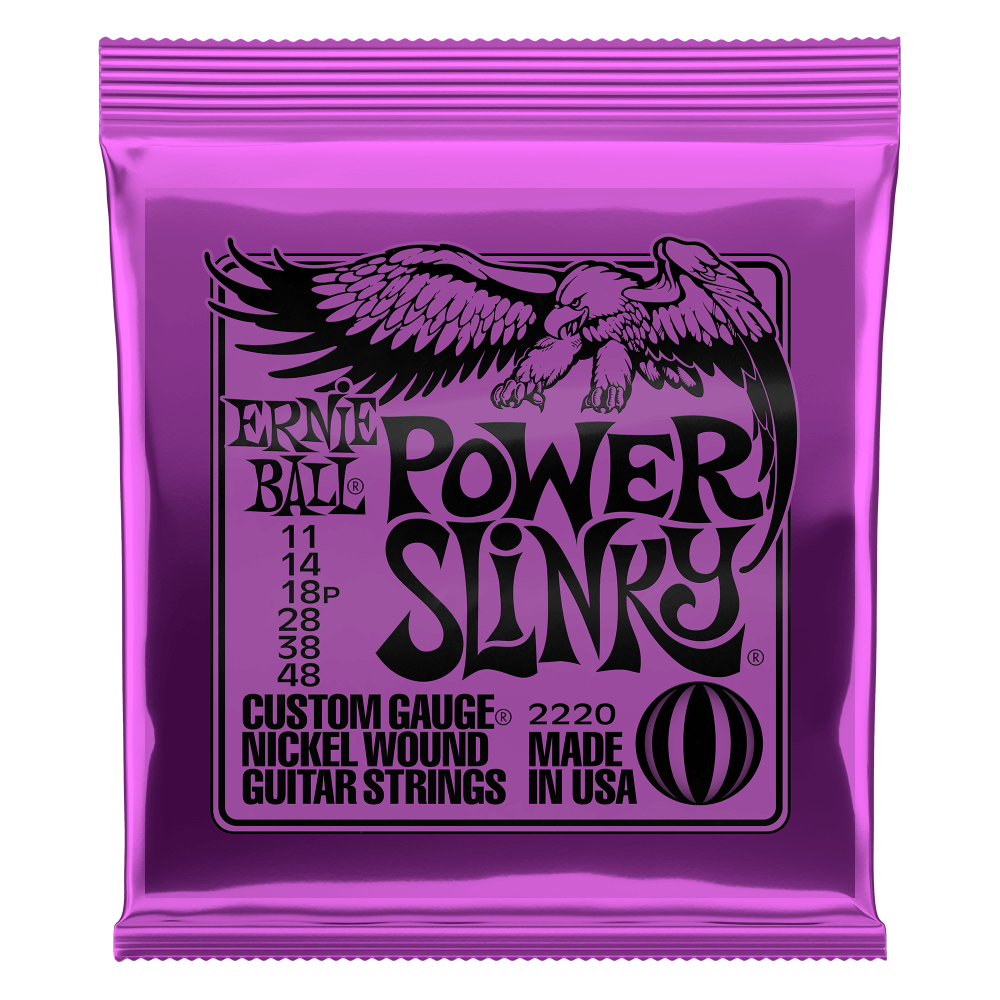 Ernie Ball POWER SLINKY NICKEL WOUND ELECTRIC GUITAR STRINGS - (2220) 11-48