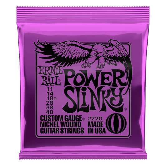 Ernie Ball POWER SLINKY NICKEL WOUND ELECTRIC GUITAR STRINGS - (2220) 11-48