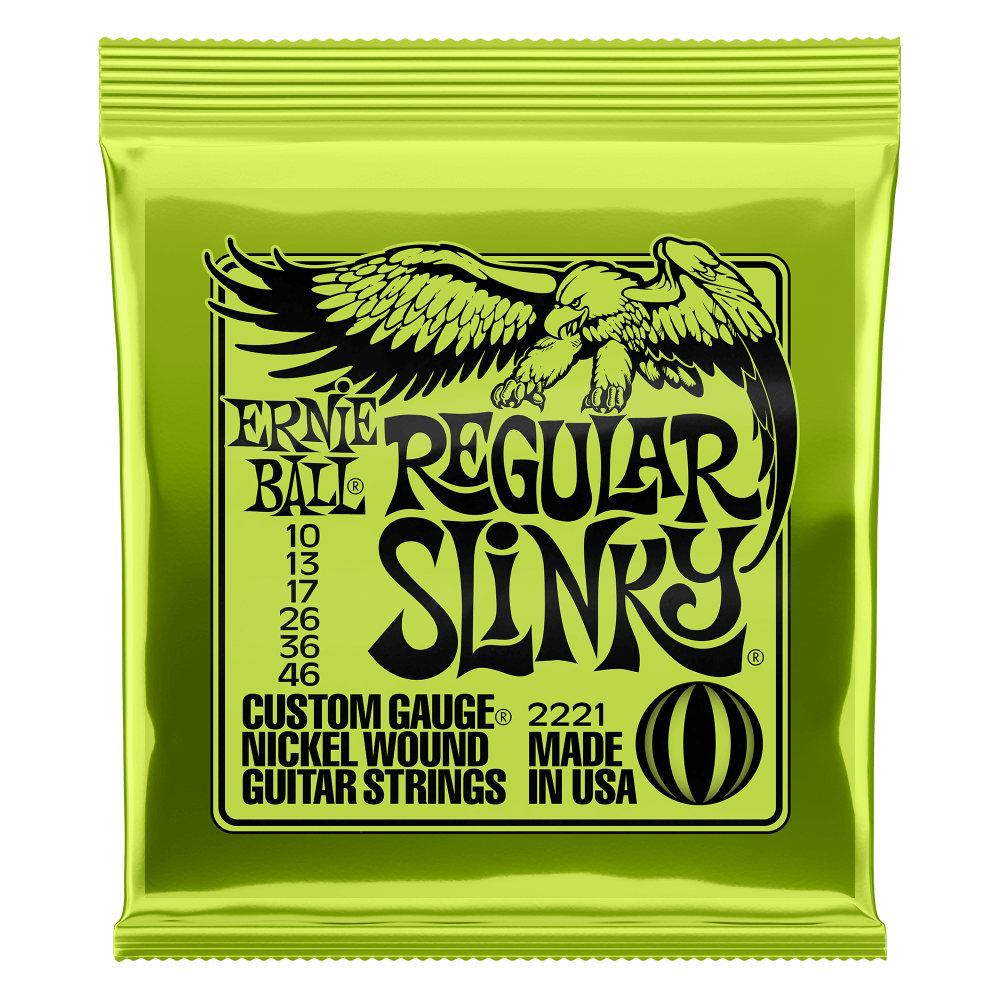 Ernie Ball REGULAR SLINKY NICKEL WOUND ELECTRIC GUITAR STRINGS - (2221) 10-46