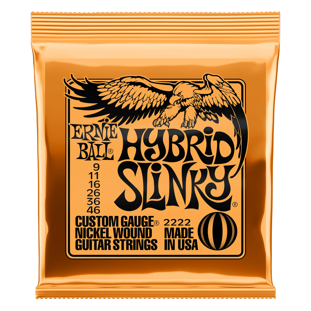 Ernie Ball HYBRID SLINKY NICKEL WOUND ELECTRIC GUITAR STRINGS - (2222) 9-46