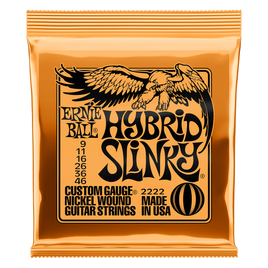 Ernie Ball HYBRID SLINKY NICKEL WOUND ELECTRIC GUITAR STRINGS - (2222) 9-46