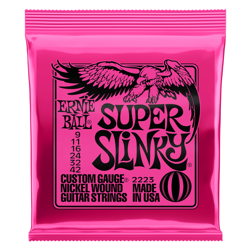 Ernie Ball SUPER SLINKY NICKEL WOUND ELECTRIC GUITAR STRINGS - (2223) 09-42