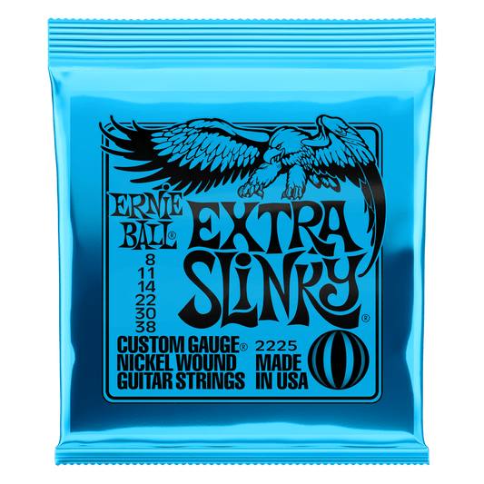Ernie Ball EXTRA SLINKY NICKEL WOUND ELECTRIC GUITAR STRINGS - (2225) 8-38