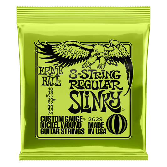 Ernie Ball REGULAR SLINKY NICKEL WOUND 8-STRING ELECTRIC GUITAR STRINGS - (2629) 10-74