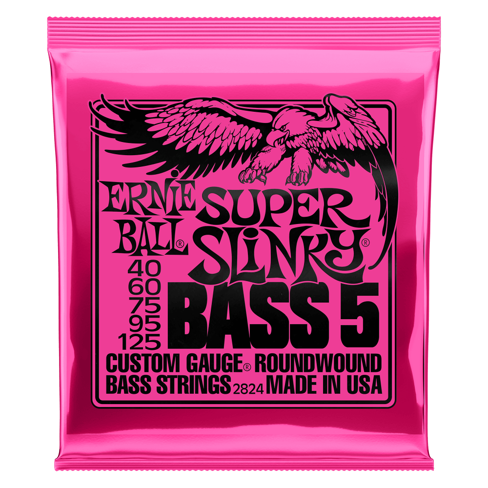 Ernie Ball SUPER SLINKY NICKEL WOUND ELECTRIC BASS 5 STRINGS - (2824) 45-100