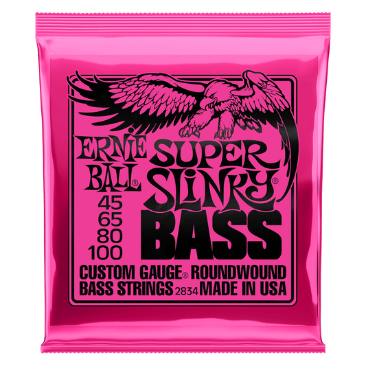 Ernie Ball SUPER SLINKY NICKEL WOUND ELECTRIC BASS STRINGS - (2834) 45-100