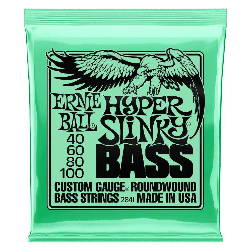 Ernie Ball HYPER SLINKY NICKEL WOUND ELECTRIC BASS STRINGS - (2841) 40-100