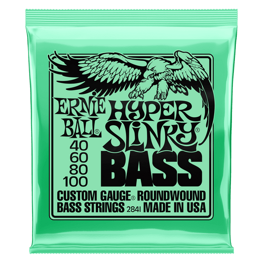 Ernie Ball HYPER SLINKY NICKEL WOUND ELECTRIC BASS STRINGS - (2841) 40-100
