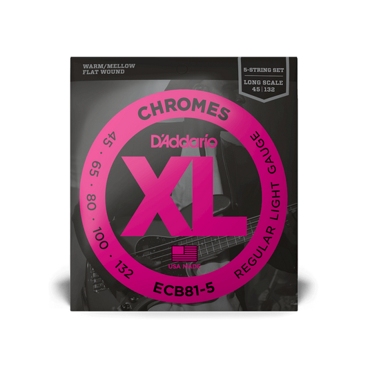 D'Addario ECB81-5 XL Chromes Long Scale 5-String Bass Strings - 45-132