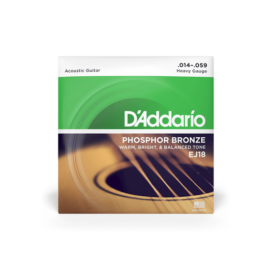 D'Addario EJ18 Phosphor Bronze Acoustic Guitar Strings - Heavy 14-59