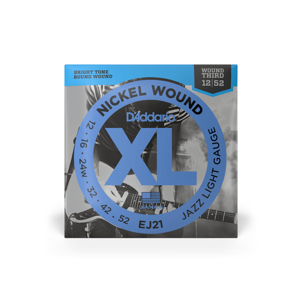 D'Addario EJ21 Nickel Wound Jazz Light Electric Guitar Strings - 12-52