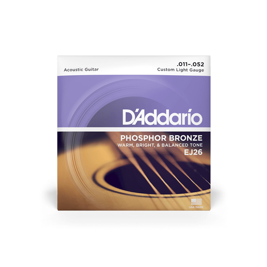 D'Addario EJ26 Phosphor Bronze Acoustic Guitar Strings - Light  11-52