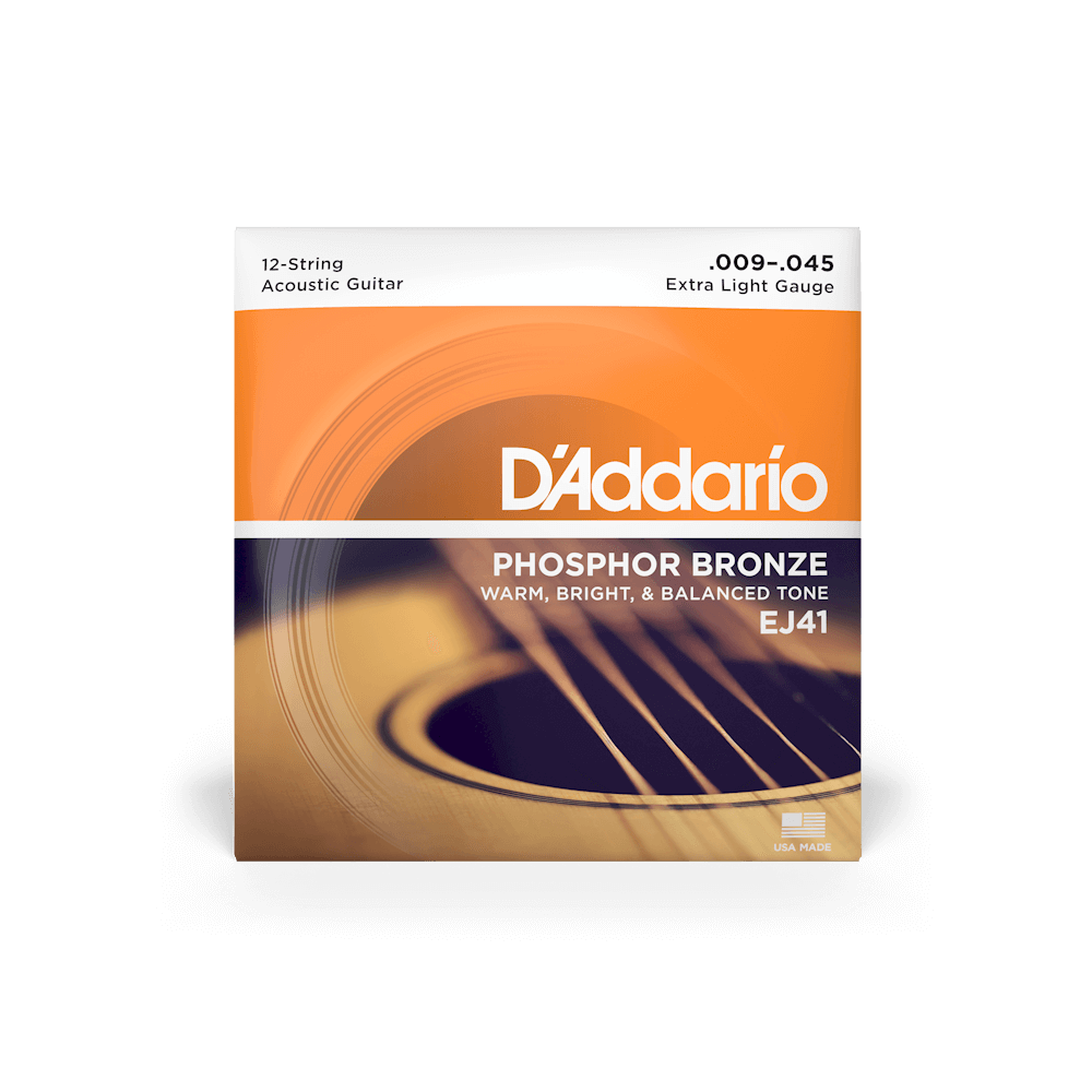 D'Addario EJ41 Phosphor Bronze 12-String Acoustic Guitar Strings - Extra Light