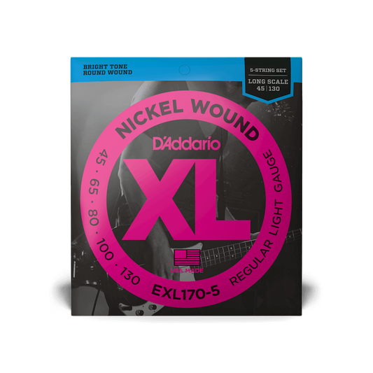 D'Addario EXL170-5 Regular Light Long Scale 5-String Bass Strings - 45-130