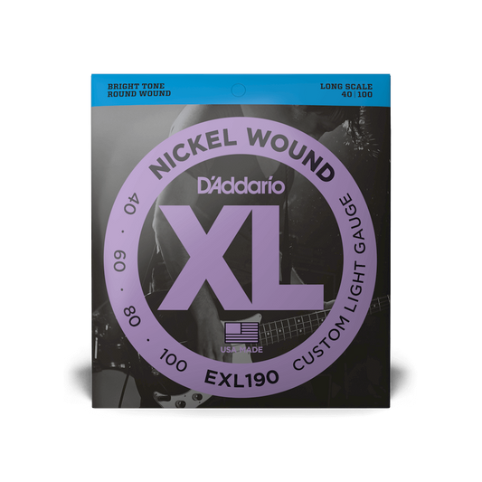 D'Addario EXL190 Nickel Wound Custom Light Long Scale Bass Strings - 40-100