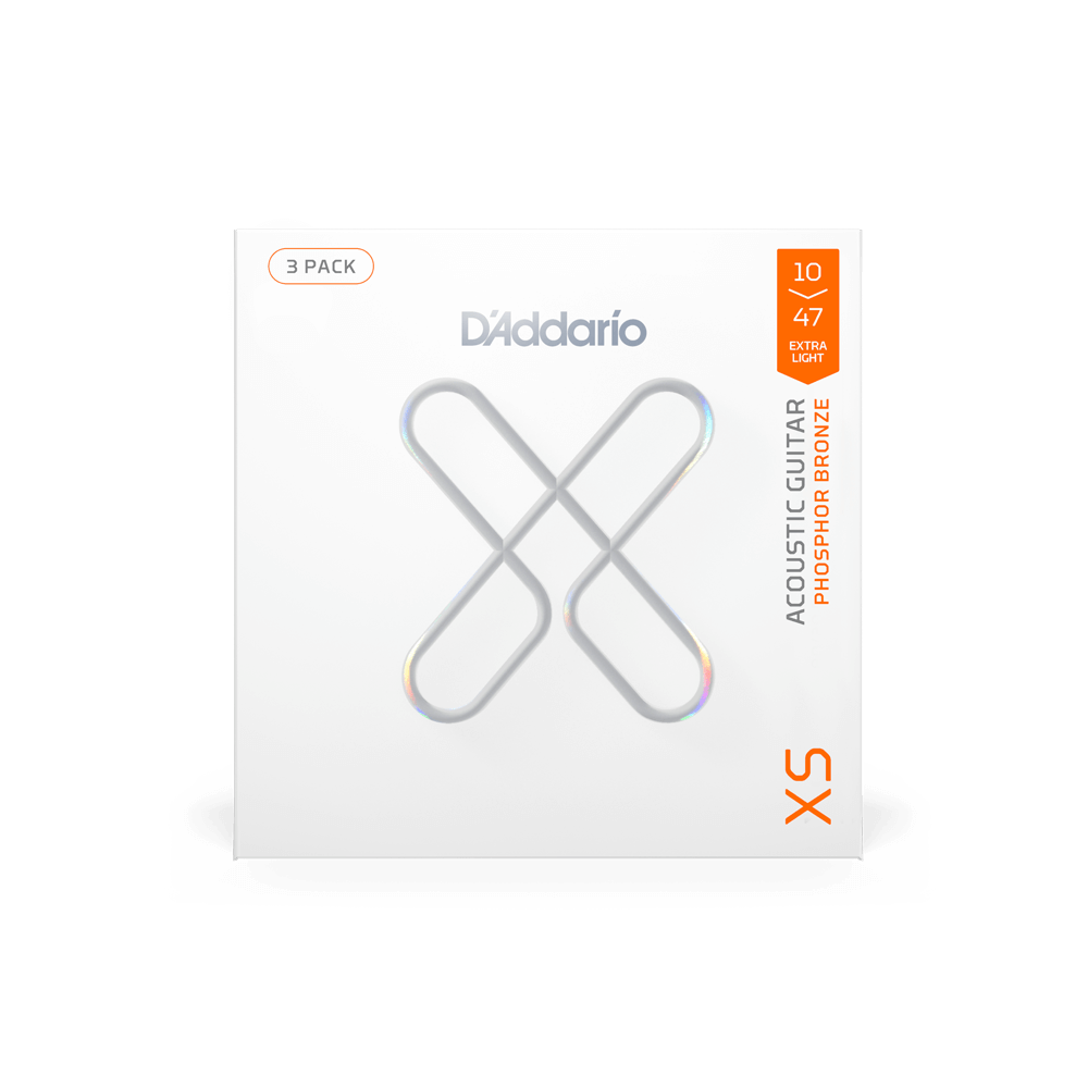 D'Addario XSAPB1047 Phosphor Bronze Acoustic Guitar Strings -  Extra Light 10-47