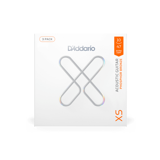D'Addario XSAPB1047 Phosphor Bronze Acoustic Guitar Strings -  Extra Light 10-47